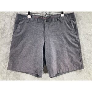 Swiss Tech Chino Shorts Men's‎ 40 Gray Heather Waistband Slash Pocket Flat Front